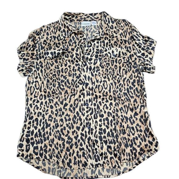 Chico's animal print 100% silk - Picture 1 of 6